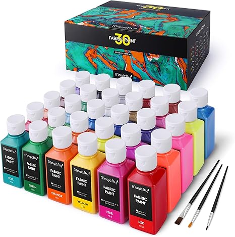 Amazon Magicfly 布用絵の具 30色セット 60ml 布えのぐ ファブリックペイント 布 紙 石 グラスに描ける 鮮やか 加熱不要 耐水 速乾 耐久 Diy クラフト 塗り絵 ペイントブラシ3本付き 絵具 通販
