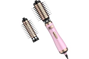 ANWA Rotating Hair Dryer Brush Spinning with 2 Detachable Brushes(1.5"& 2"), 3-in-1 Hot Air Rotating Hair Dryer Brush One-Step Styling
