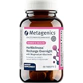 Metagenics HerWellness Recharge Overnight Magnesium Glycinate, 60 Tablets | Women's Magnesium for Sleep, Chelated Magnesium Glycinate with Saffron, Green Tea Extract and Holy Basil