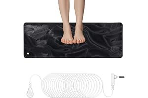 FXYSWGA Geometry Grounding Mat,15ft Grounding Cord,Grounding Pad Kit, Earth Therapy for Foot Mat,Computer Mat, Sleep Mat, Pet Mat (26.7x10 Inch)