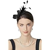 BABEYOND Fascinator Headband for Women - Tea Party Headpiece Kentucky Feather Fascinators Bridal Wedding Ribbon Hair Clip
