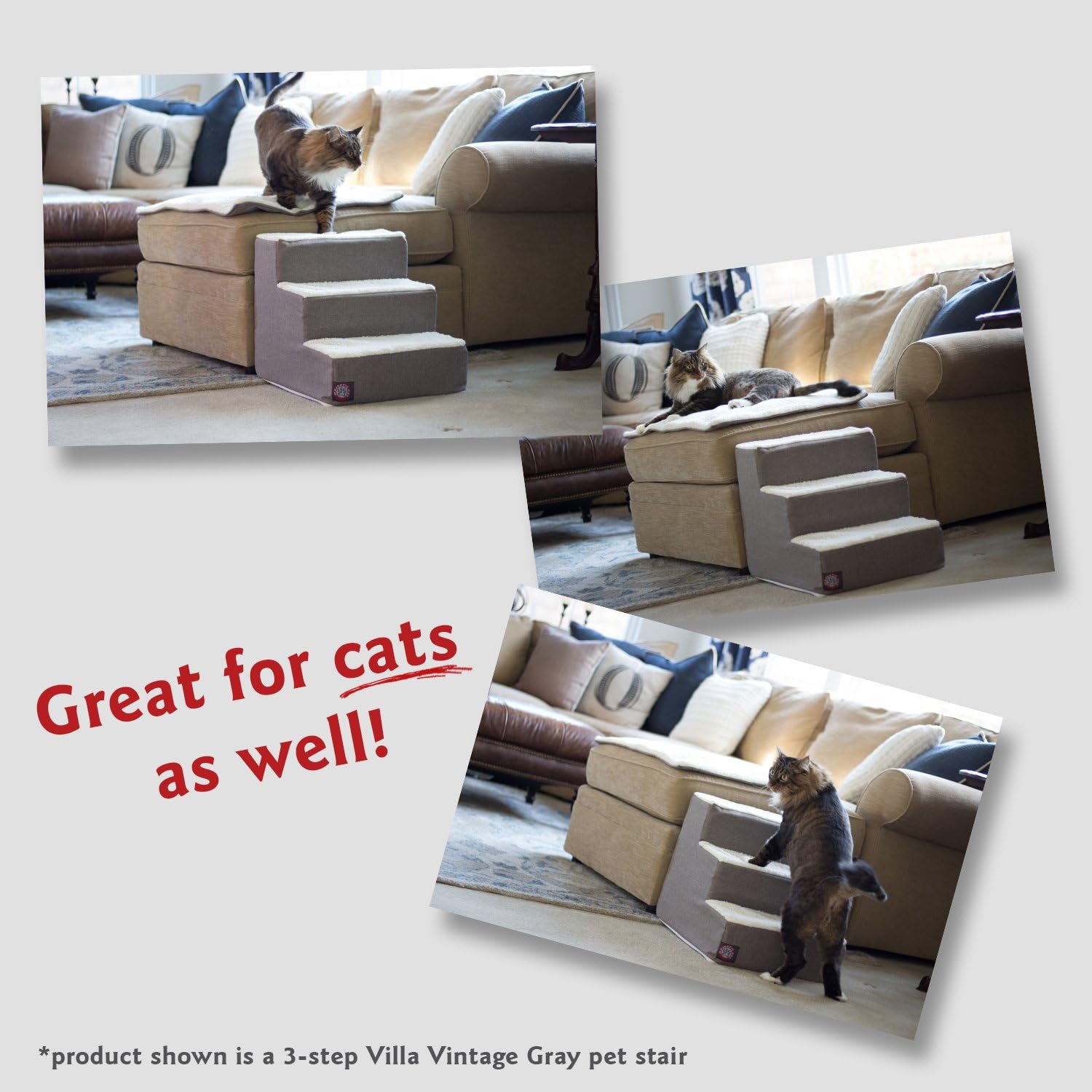 4 Step Black Velvet Suede Pet Stairs By Majestic Pet Products : Pet Supplies