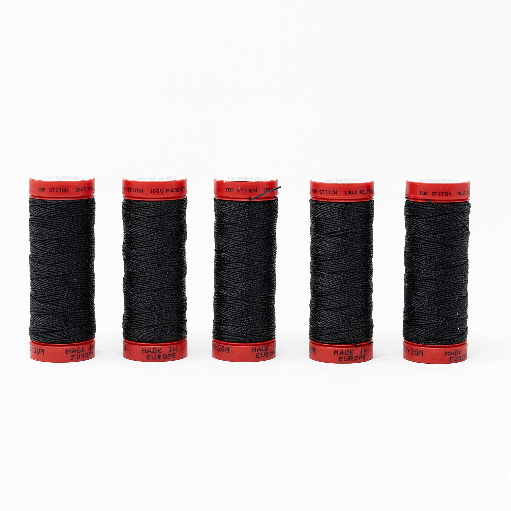 KORBOND 150m Polyester Top Stitch – Nearly Black – 5 x 30m Reels – All Purpose Finishing Sewing Thread