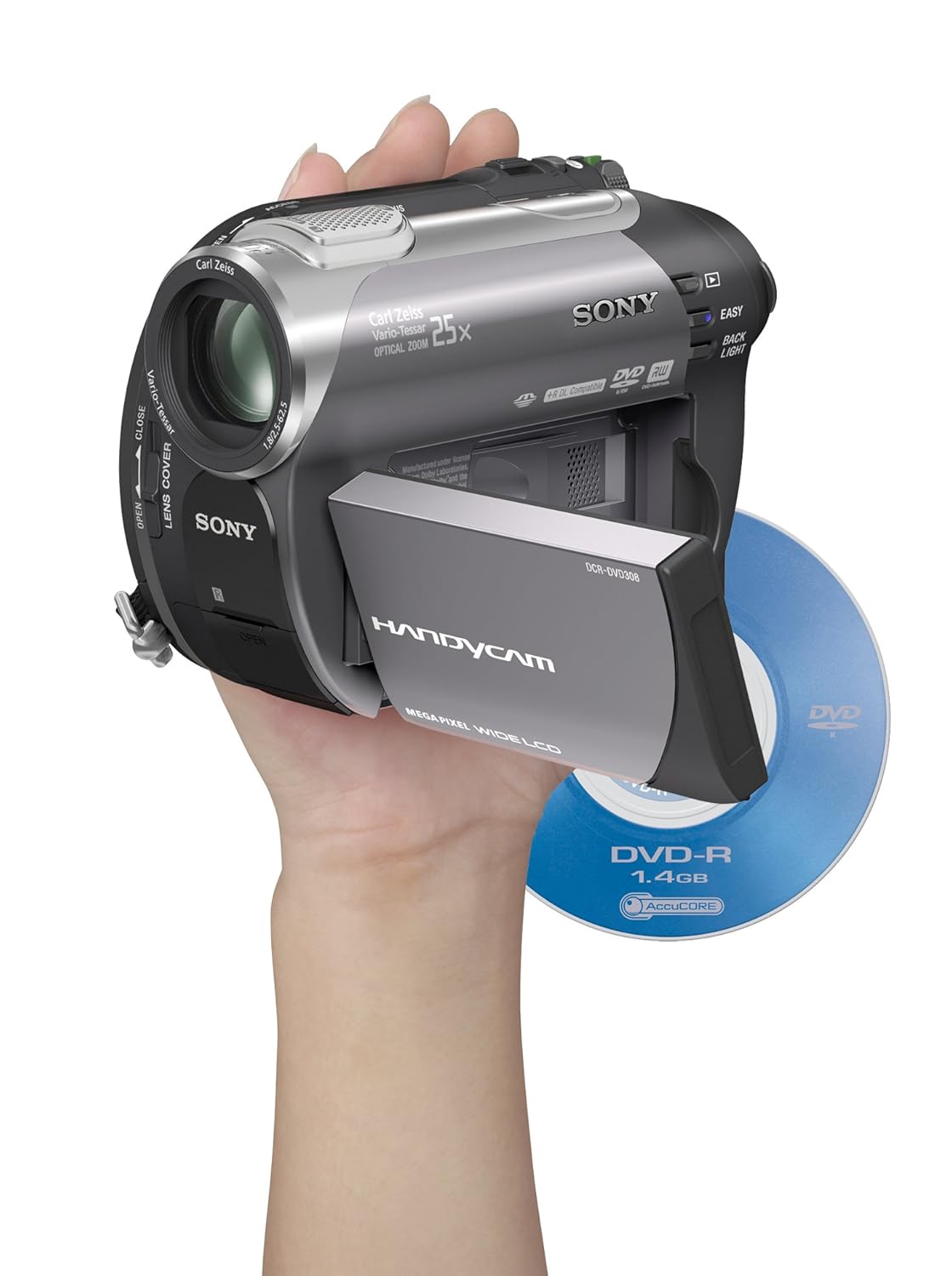 Amazon.com : Sony DCR-DVD308 1MP DVD Handycam Camcorder with 25x Optical  Zoom (Discontinued by Manufacturer) : Camera & Photo