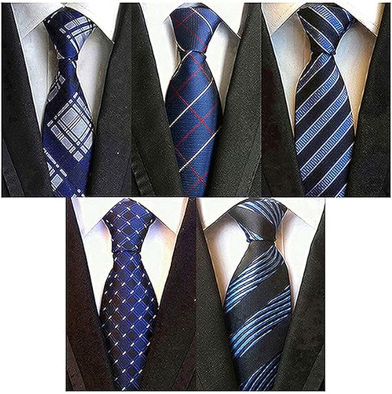 Amazon Crownew ネクタイ 洗える ビジネス用 結婚式 プレゼント ストライプ チャック 小紋 ５本セット ネクタイ 通販
