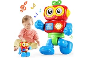 Yerloa Toddler Boy Toys Robot Toys for 1 Year Old Boys Girls, Interactive Musical Light Up Kids Travel Baby Toys 12-18 Months, Developmental Montessori Baby Toys for 1+ Year Old Birthday Easter Gifts