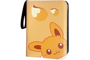 EeveeLab Trading Card Binder 9-Pocket for TCG Cards, 900 Pockets Card Holder with 50 Removable Sleeves,Collection Case Book Display Storage Carrying Toy Gift for Kids Orange