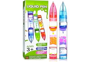 UIIOPJIOM Liquid Pens Christmas Stocking Stuffers for Kids, Fun Cool Pens Travel Essential Toy Autism ADHD Anxiety Calm Down Item Quiet Fidget Sensory Autistic Desk Toys Classroom Gift for Boys Girls (2PCS)