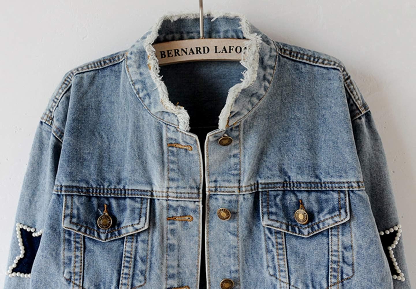 star embroidered denim jacket