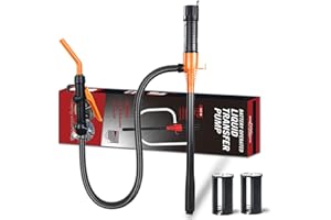 JECATIY Portable Power Battery Pump, Fuel Transfer Pump Battery Operated Electric Siphon Pump for Gas, Fuel, Diesel, Water Transfer 2.2 GPM, Flow Control Nozzle, Quick Control Flow and Stop, Extra Long Hose