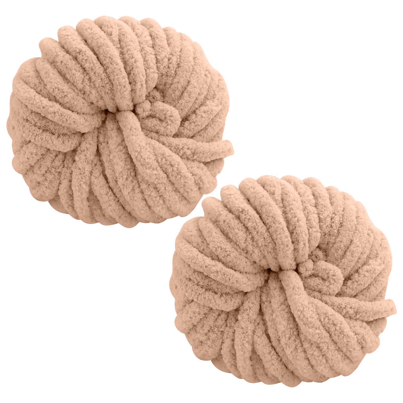 Chunky Wool Yarn 250g × 2, Multi-Colored Knitting Yarn for Crochet, 2cm Soft Knitting Wool for Making Handmade Bags Hats Blankets Pillow Cushion Cat Bed