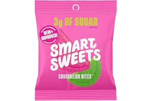 SmartSweets Sourmelon bites, Low Sugar Gummy Candy (3g), Low Calorie (130), Gluten-Free -1.8oz (Pack of 6) Packaging may vary