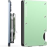 HIESGIE Minimalist Magnetic Wallet for Women, Compatible with MagSafe Wallet with Money Clip, Rfid Blocking Metal Card Holder, Slim Wallet Compatible with iPhone 16/15/14/13/12 Series - Grass Green