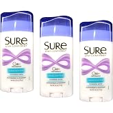 Sure Deodorant 2.6oz Invisible Solid Unscented (Pack of 3)