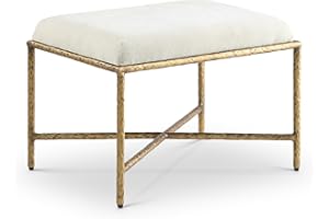 Meridian Furniture Valley Cream Chenille Fabric Bench