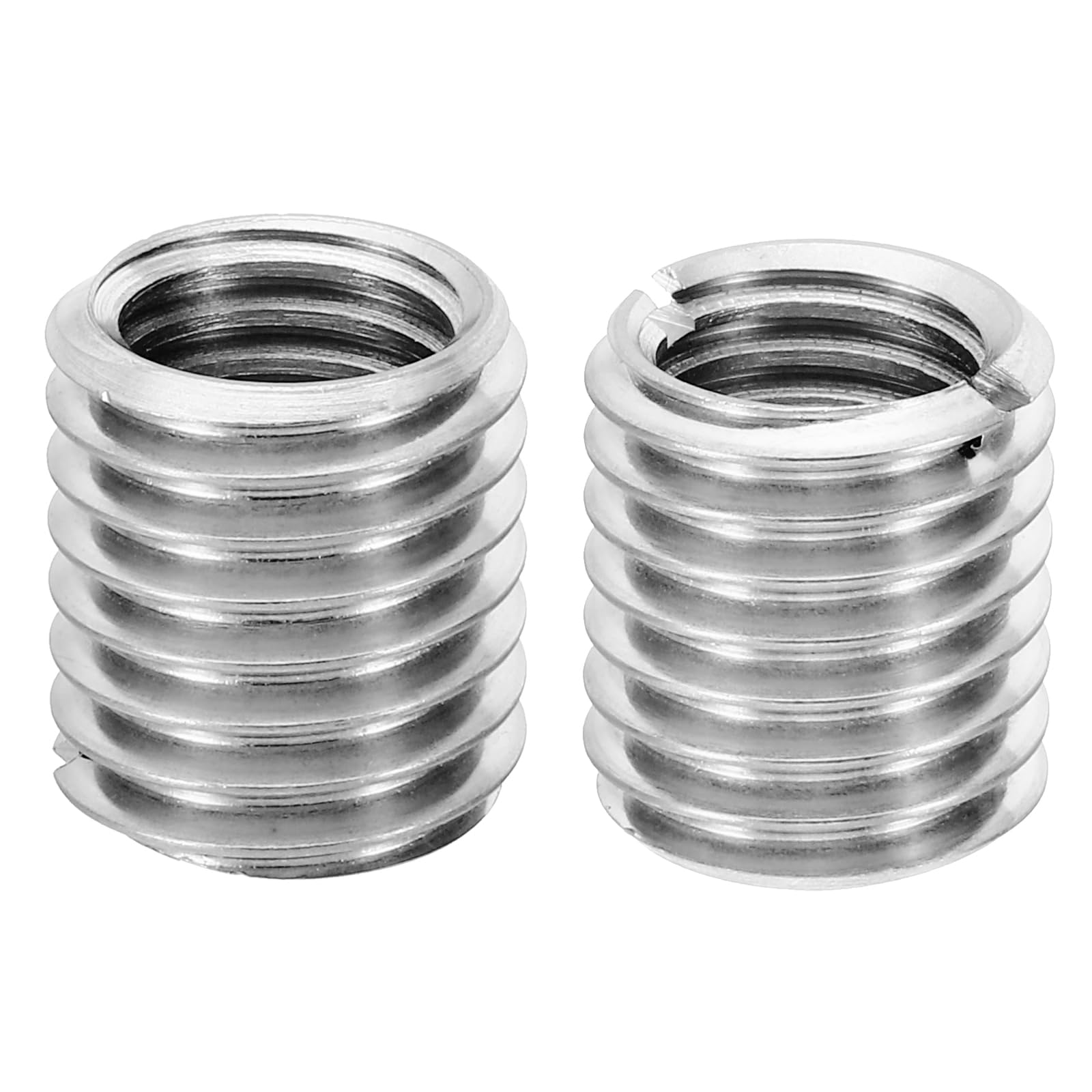 PATIKIL Thread Adapters Sleeve Reducing Nut, 2 Pcs M18xM14x20mm Male to Female Repair Insert Nut Screw Reducer Conversion Stainless Steel Fastener, Silver Tone