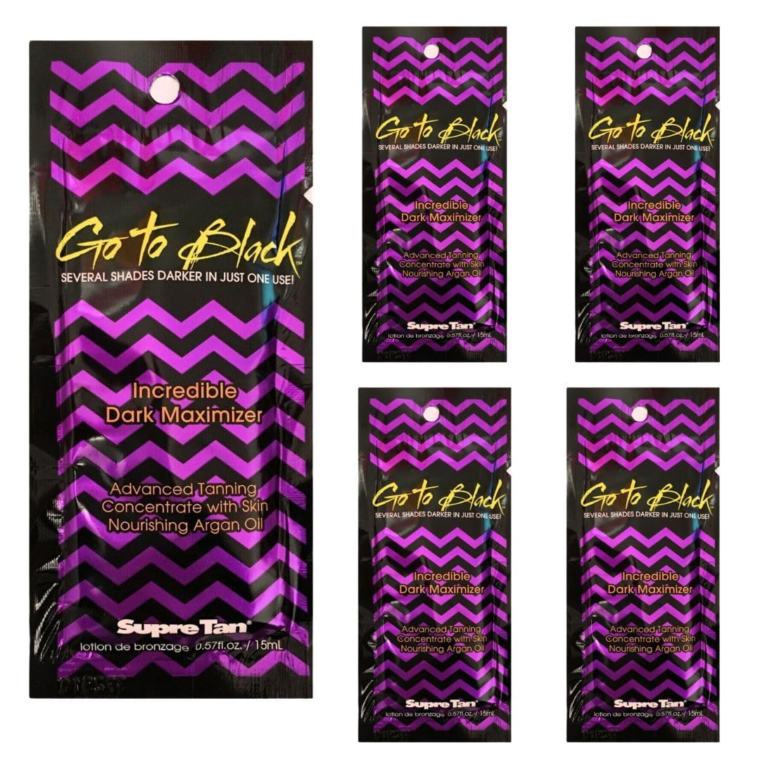 Supre Tan Go To Black Maximizer 15ML (Pack of 5) - Achieve the Deepest, Darkest Tan with Advanced Tanning Technology - Hydrating and Skin-Nourishing Formula