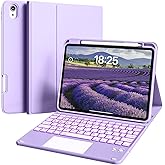 GKABXY Keyboard Case for iPad Air 11-inch/Air 5th 4th Generation Case - 7 Colors Backlit,Multi-Touch Trackpad, Detachable Keyboard Cover with Pencil Holder for Air 11" M3/M2 (2025/2024) (Purple)