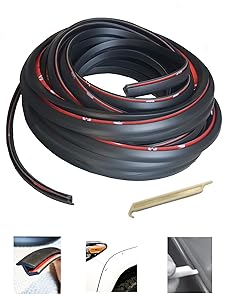 KING FENDER FLARES Edge Trim Rubber Gasket WELTING T-Style 30' FEET - with Alignment Tool for CAR and Truck Wheel Wells - Double Edge - Length 30’ FEET - Automotive Adhesive 3M Tape Bonds to Flare