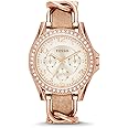 Fossil Women's Riley Stainless Steel Crystal-Accented Multifunction Quartz Watch