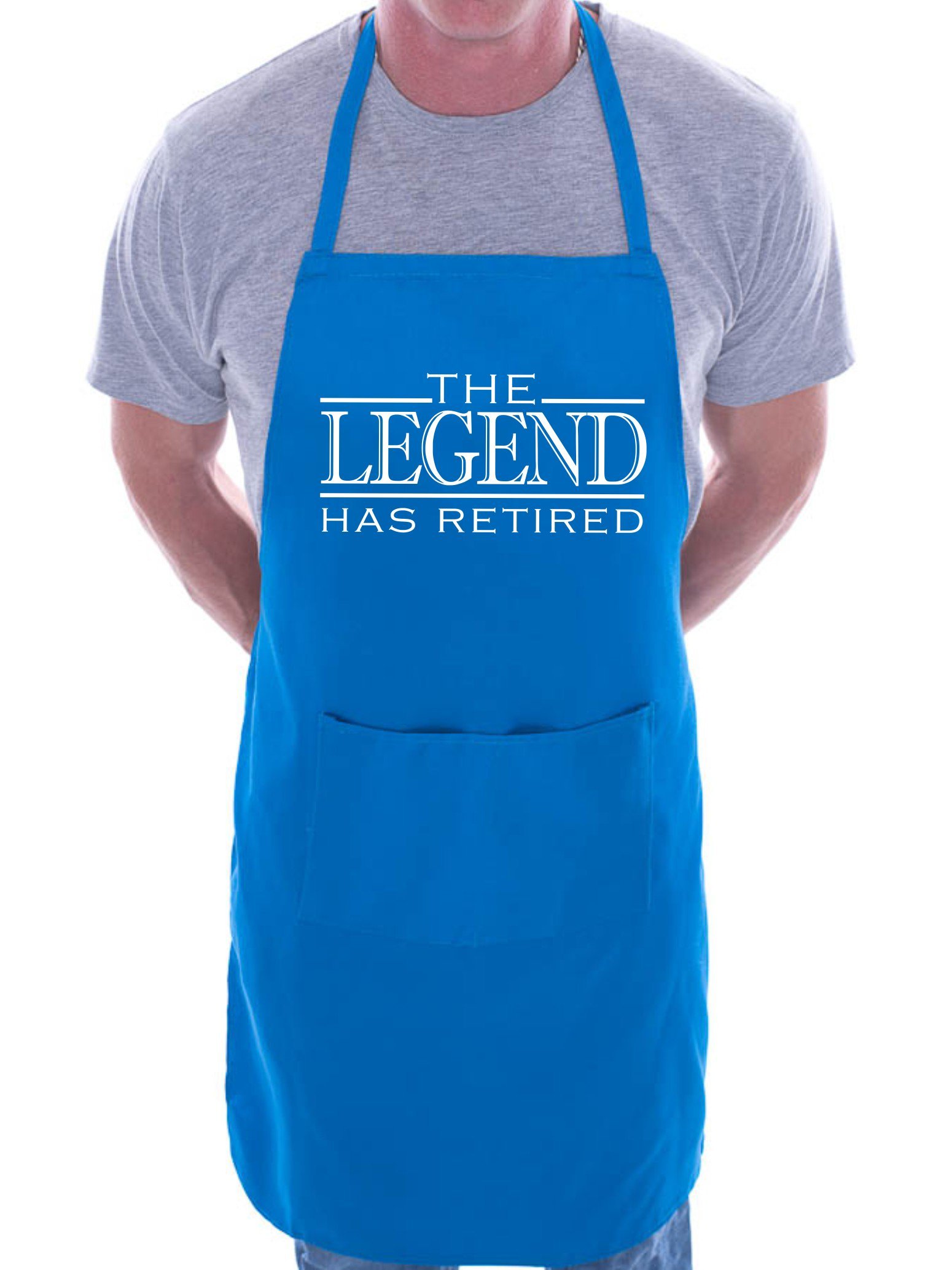 Print4U The Legend has Retired BBQ Cooking Funny Novelty Apron Blue