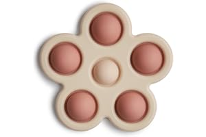 mushie Flower Press Toy (Rose/Blush/Shifting Sand)