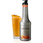 Monin Peach Fruit Pur&eacute;e - Fruit Puree Beverage Mixer - Non GMO - No Artificial Ingredients - Allergen Free - 1 Liter Bottle