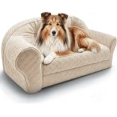 LELEFIDO Dog Couch Bed for Small &amp; Medium Dogs,36" Button Tufted Dog Sofa | 2-in-1 Convertible Dog Sofa Bed with Soft Cushion ,Removable Cover , Non-Slip Bottom,Luxury Pet Couch for Up to 50 Lbs