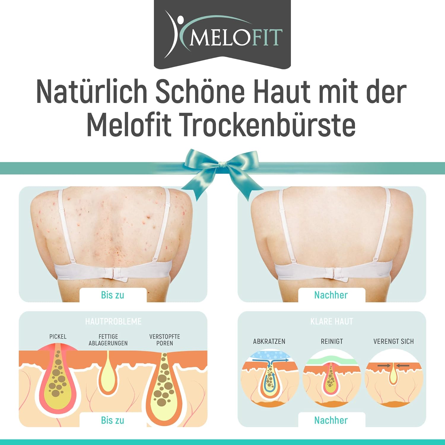 Szczotka do suchego ciała z naturalnego włosia [zestaw 2 ...