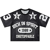 SOLY HUX Men's Y2k Jersey Shirts Mesh Number Graphic Tees Short Sleeve Baggy T Shirt Summer Tops Streetwear