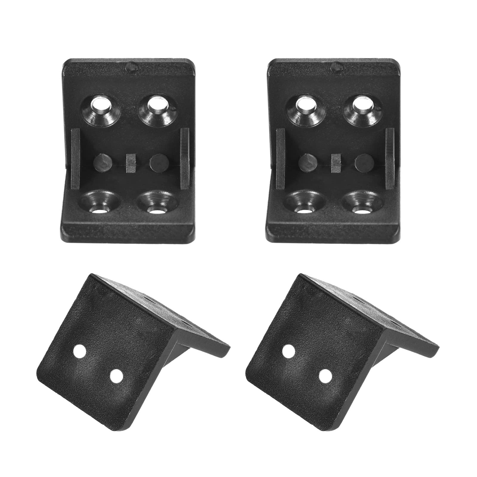 DTGN 27x27x27mm(LxWxH) Plastic Corner Brackets -12Pack - Good for Furniture Repairing - 4 Holes L Shape Right Angle Brace - Black