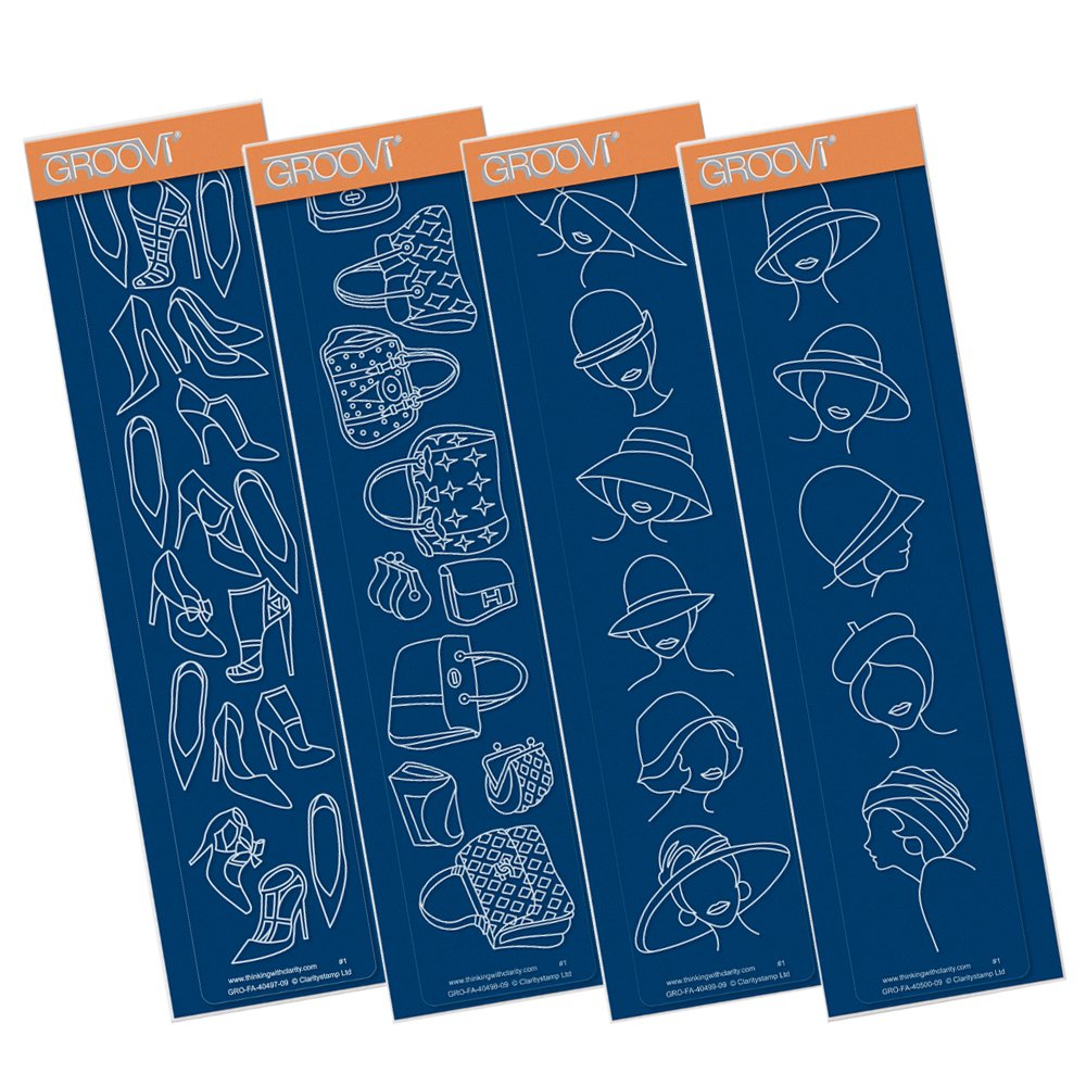 Groovi Border Plates - Hats, Bags and Shoes (Set of 4)