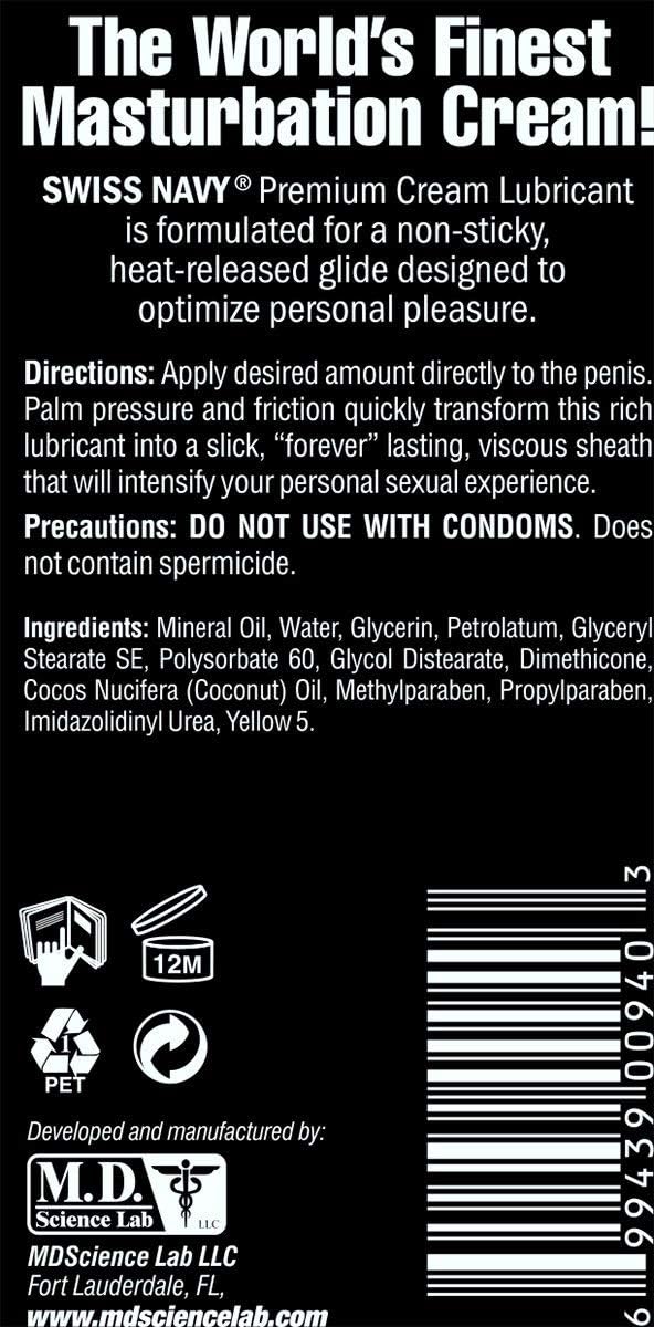 SWISS NAVY Premium Masturbation Cream, 5 Ounce, Black, 150 ml (Pack of 1) - Image 3
