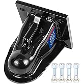 Flat Mount Trailer Coupler 2-5/16 with Hardware Black Powder Coat Included 5/8 Grade 8 Bolts (14000LBS)