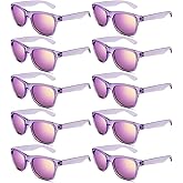 Pibupibu 10/20 Pack Neon Party Sunglasses Bulk,Wholesale Retro 80s Colorful Mirrrored Lens Sunglasses Party Favors
