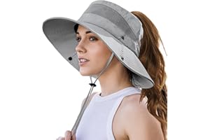 EW EAST WATER Beach Sun Hats for Women UV Protection High Ponytail Hole UPF 50+ Fishing Safari Garden Hiking Hat Packable