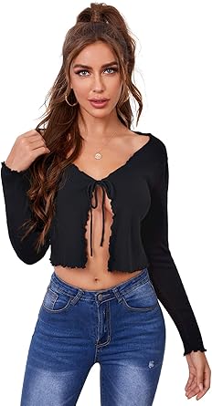 lettuce trim cardigan