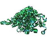 WRAPAHOLIC 12-Count Metallic Green Self-Adhesive Curly Bows Gift Wrap Accessory - Perfect for Christmas, Birthday, Holiday, Party Favors Decorations
