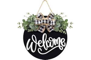 ASOULIN Welcome Sign for Front Door Decor Christmas Wreaths for Front Door Small Wreath Door Hanger Christmas Decorations Indoor Outdoor Farmhouse Front Porch Decor - Holiday Decor Housewarming Gifts