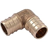 SharkBite 3/4 Inch Crimp 90 Degree Elbow, Brass Plumbing Fitting, PEX Pipe, PE-RT, UC256LFA