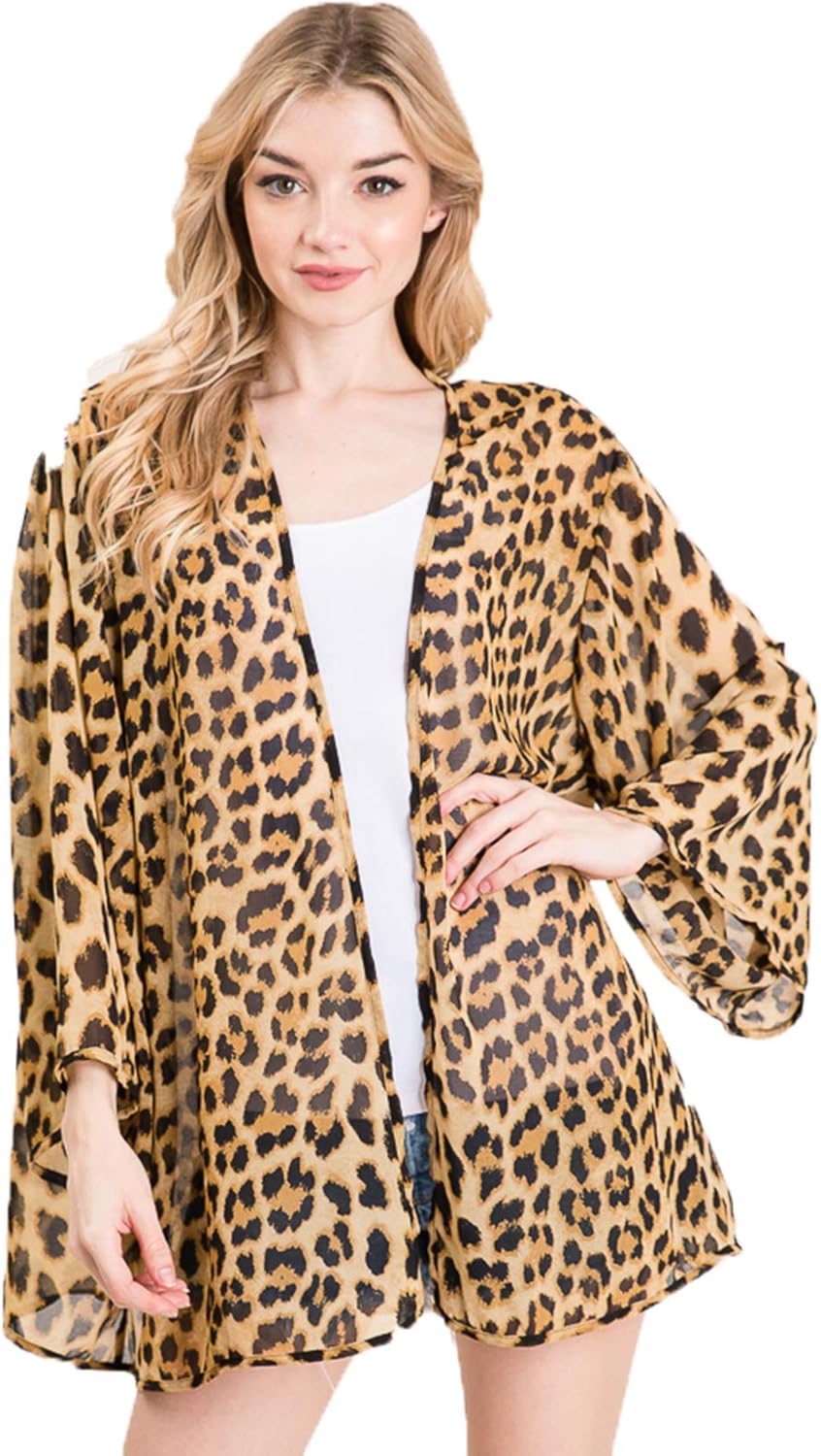 cheetah print kimono cardigan