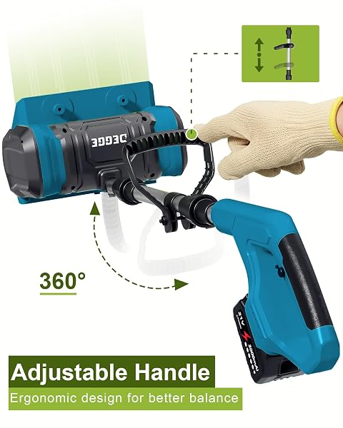 DEGGE ELECTRIC CORDLESS SNOW SHOVEL, 2X 3.0AH/ 21V/ 12-INCH BATTERY SNOW BLOWER WITH DIRECTIONAL PLATE & ADJUSTABLE FRONT HANDLE, SNOW REMOVAL FOR DRIVEWAY SIDEWALK, STEPS, PATIO (CHARGER INCLUDED)