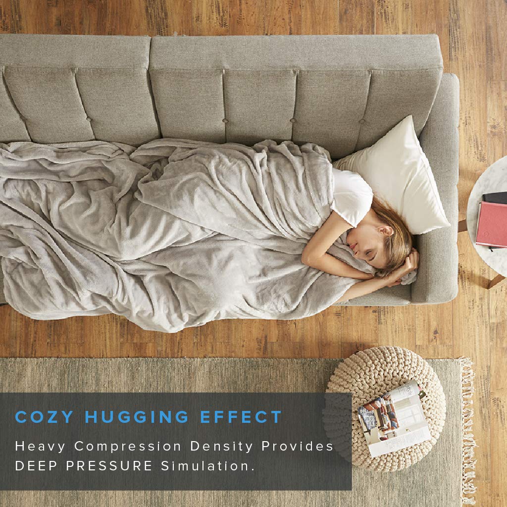 Degrees of Comfort Weighted Blanket w/ 2 Duvet Covers for Hot & Cold Sleepers|Advanced Nano-Ceramic Beads Deliver Durability & Silky Comfort (48x72 15lbs, Grey)