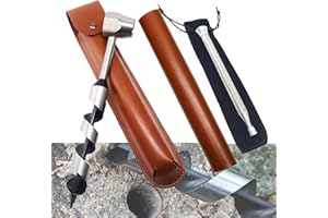 1 X 10-inch Hand Auger Wood Drill, Hexagon Embedded Welding Bushcraft Hand Auger Wrench Scotch Eye Auger Manual Bushcraft Auger Set w/Leather Case Survival Tools -by MinliGUY