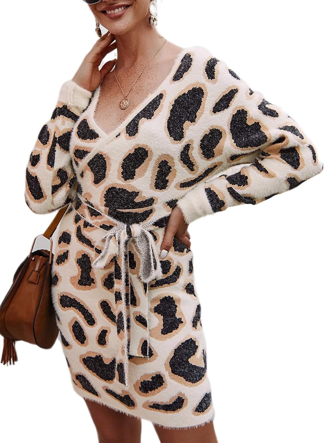 leopard sweater dress