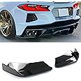 sosega C8 Rear Bumper Splitters for Chevrolet Corvette C8 Stingray Z51 2-Door 2020-2024 STG 3 Add-On Rear Bumper Splitter Canards Fins Side Corner Splitter Aprons (Glossy Black)