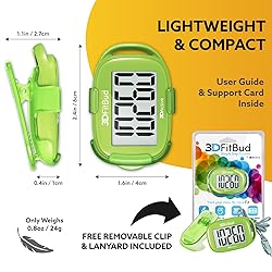 3DFitBud Simple Step Counter Walking 3D Pedometer