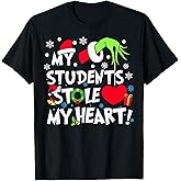 My Students Stole My Hearts Funny Christmas Teacher Xmas T-Shirt