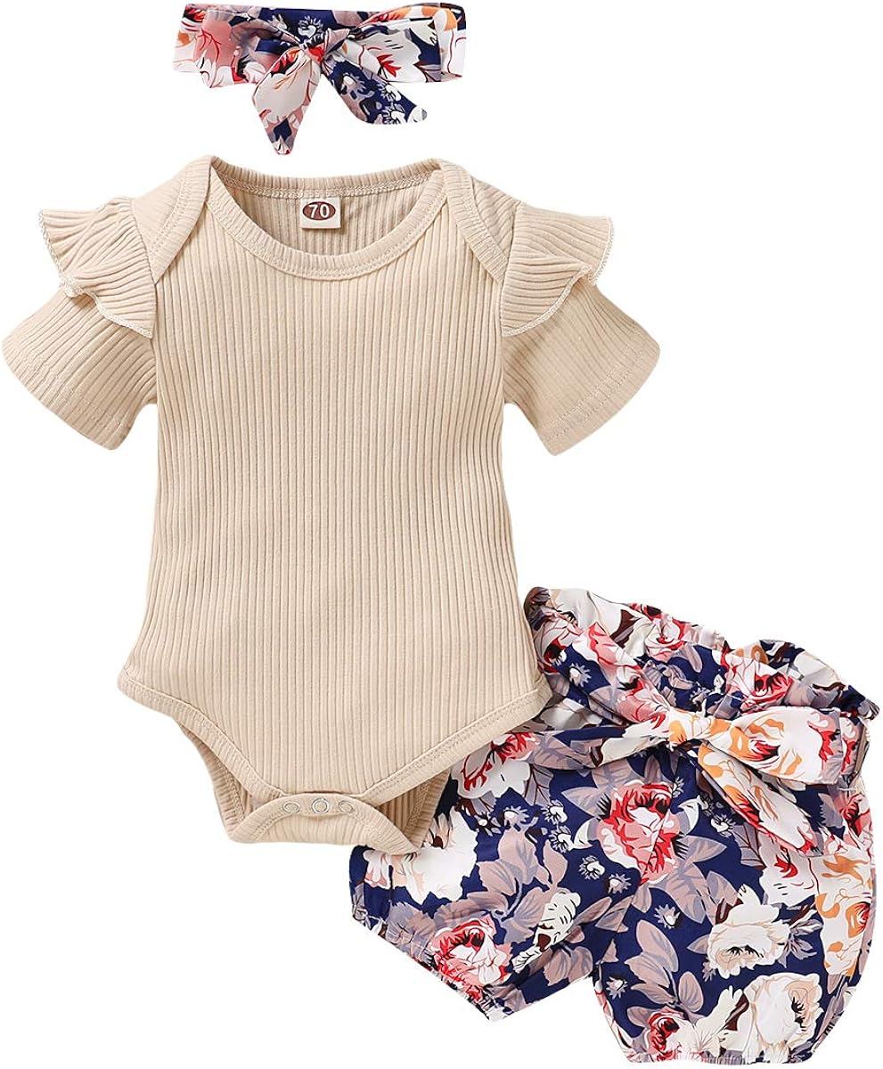 Baby Girl Clothes Infant Clothes Girl Romper Ruffle Sleeve Shirt Top