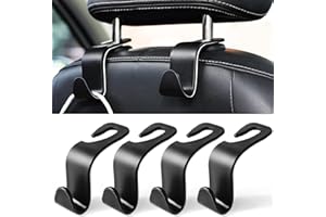LivTee Car Seat Headrest Hook, Auto Seat Hook Hangers Storage Organizer Interior Accessories for Purse Coats Umbrellas Grocery Bags Handbag, 4-Pack